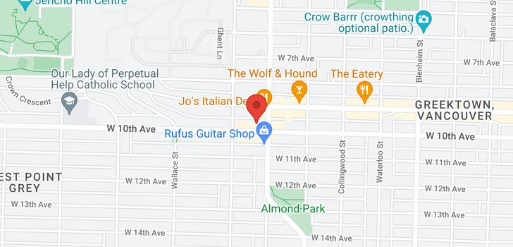 map of 409 3727 W 10TH AVENUE
